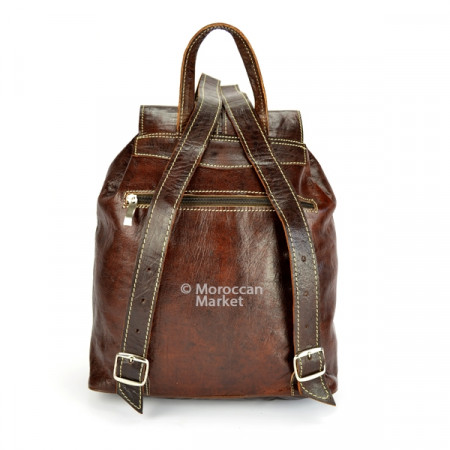 Moroccan Medina backpack in chocolate leather