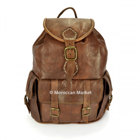 Moroccan Handmade leather Safari Backpack