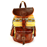 Yellow Kilim leather Backpack Yellow Kilim leather Backpack