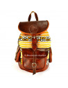 Yellow Kilim leather Backpack