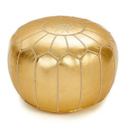 Moroccan Pouf in Mettalic Gold