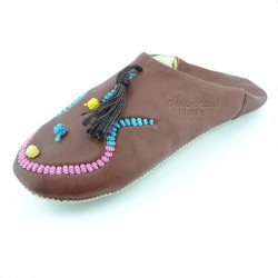 Moroccan leather slippers hand stitched