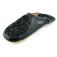 Maklouba babouche slippers in black leather