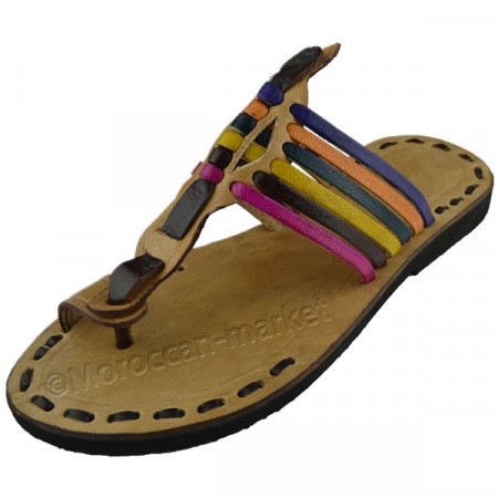 Essaouira Flip Flops with a natural tanning leather