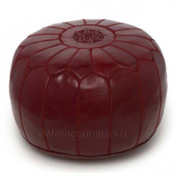 Moroccan Pouf in Burgundy