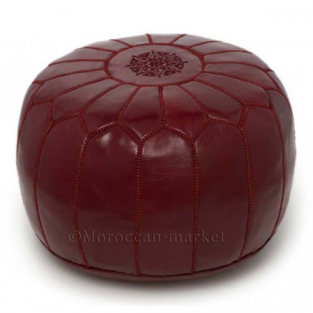 Moroccan Pouf in Burgundy 