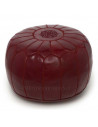 Moroccan Pouf in Burgundy 