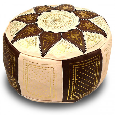 Moroccan traditional ottoman in brown