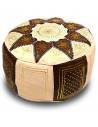 Moroccan traditional ottoman in brown