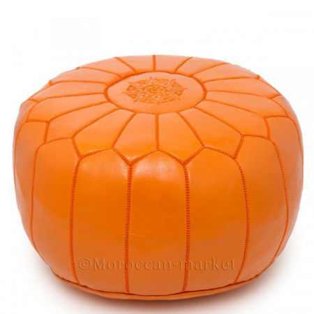 Mandarine Moroccan leather pouf