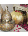 Handmade Moroccan Pouf in Gold